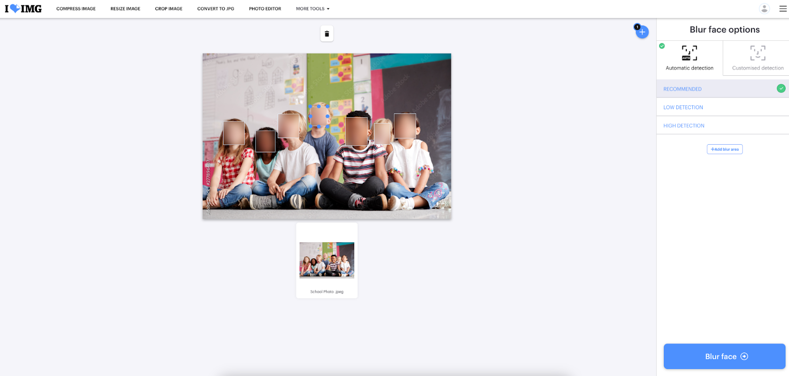 Face Blur tool 